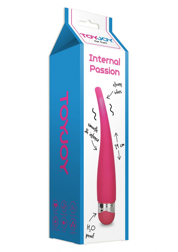 Ярко-розовый стимулятор точки G Internal Passion - 19 см.