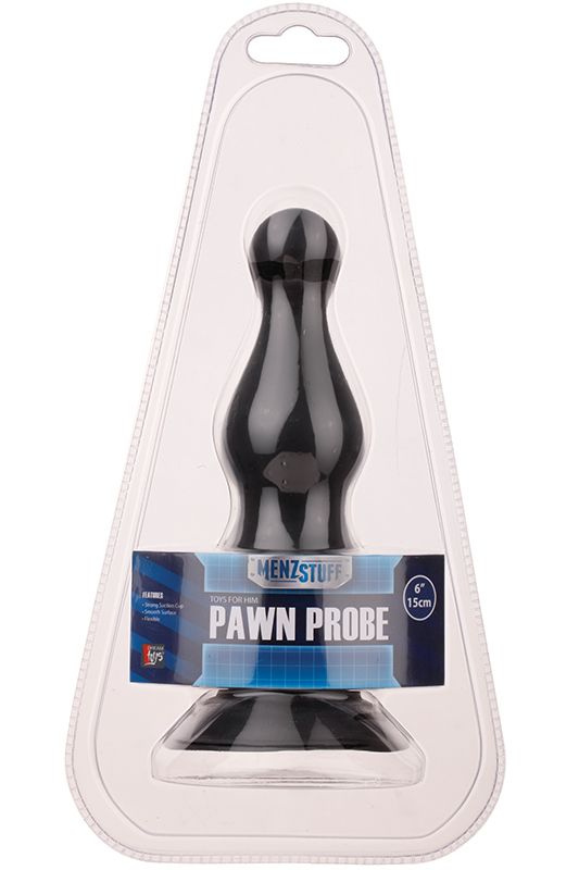 Чёрная анальная пробка с тонким кончиком MENZSTUFF PAWN PROBE BLACK - 15 см.