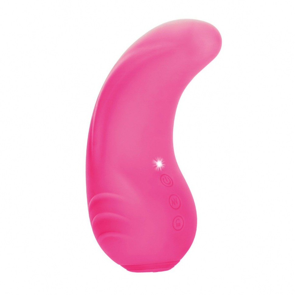 Розовый вибромассажер Mini Tongue - 11,5 см.