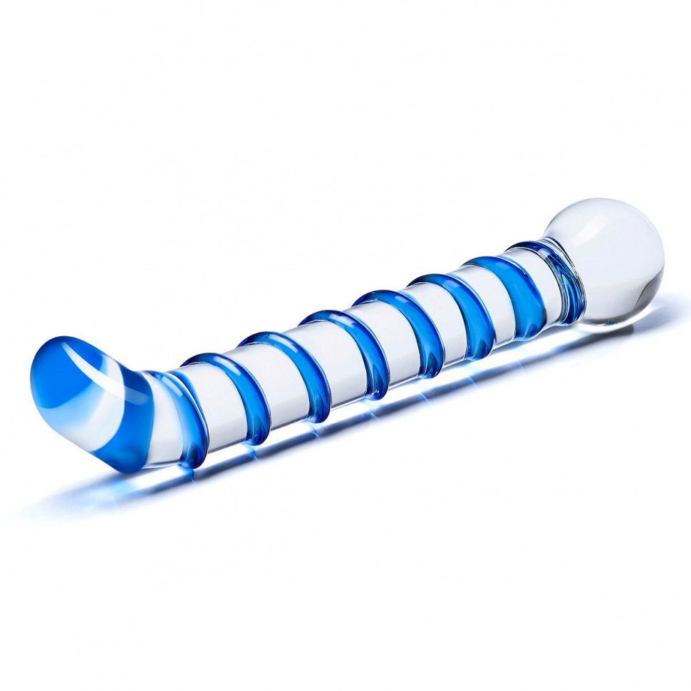 Изогнутый стеклянный фаллос G-Spot Glass Dildo - 17 см.