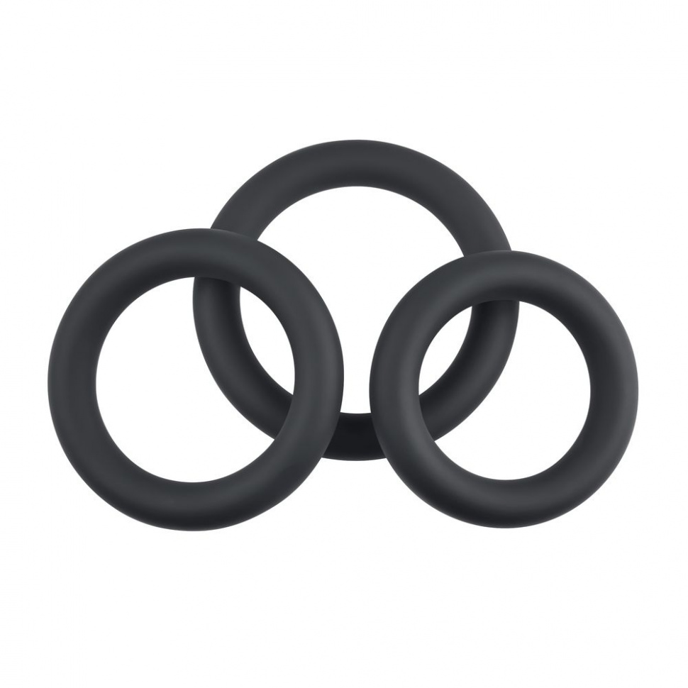 Набор из 3 черных эрекционных колец 3 Ring Circus
