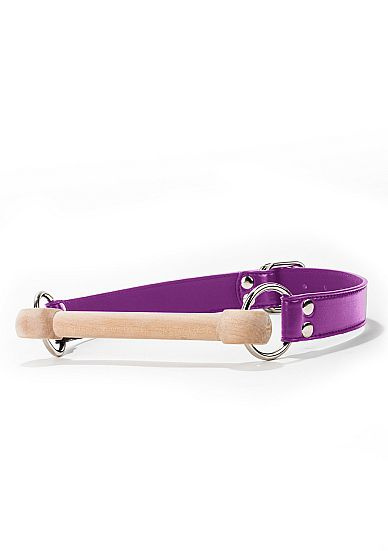 Фиолетовый кляп Wooden Bridle с деревянным трензелем