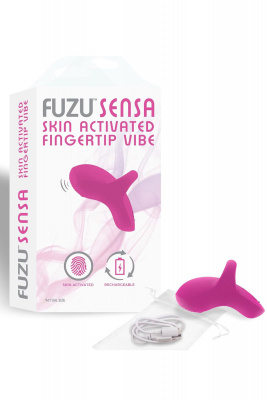 Розовый сенсорный вибромассажёр на палец Fuzu Sensa