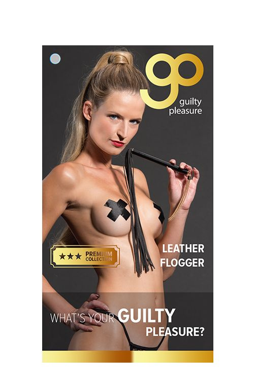 Черная многохвостая плеть PREMIUM FLOGGER - 53 см.