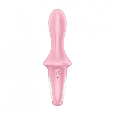 Розовый вибромассажер Air Pump Booty 5+ - 18,1 см.