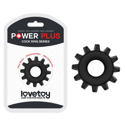 Чёрное эрекционное кольцо для пениса Power Plus