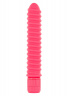 Розовый вибромассажер FUNKY RIBBED VIBE - 15 см.