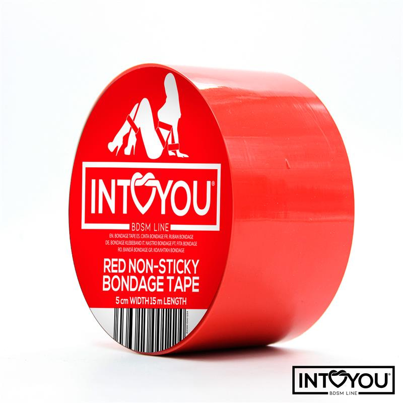 Красный скотч для фиксации Non-Sticky Bondage Tape - 15 м.