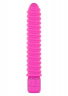 Ярко-розовый вибромассажер FUNKY RIBBED VIBE - 15 см.
