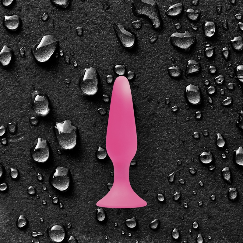 Розовая анальная пробка Sliders Silicone Anal Plugs Small на присоске - 11,35 см.