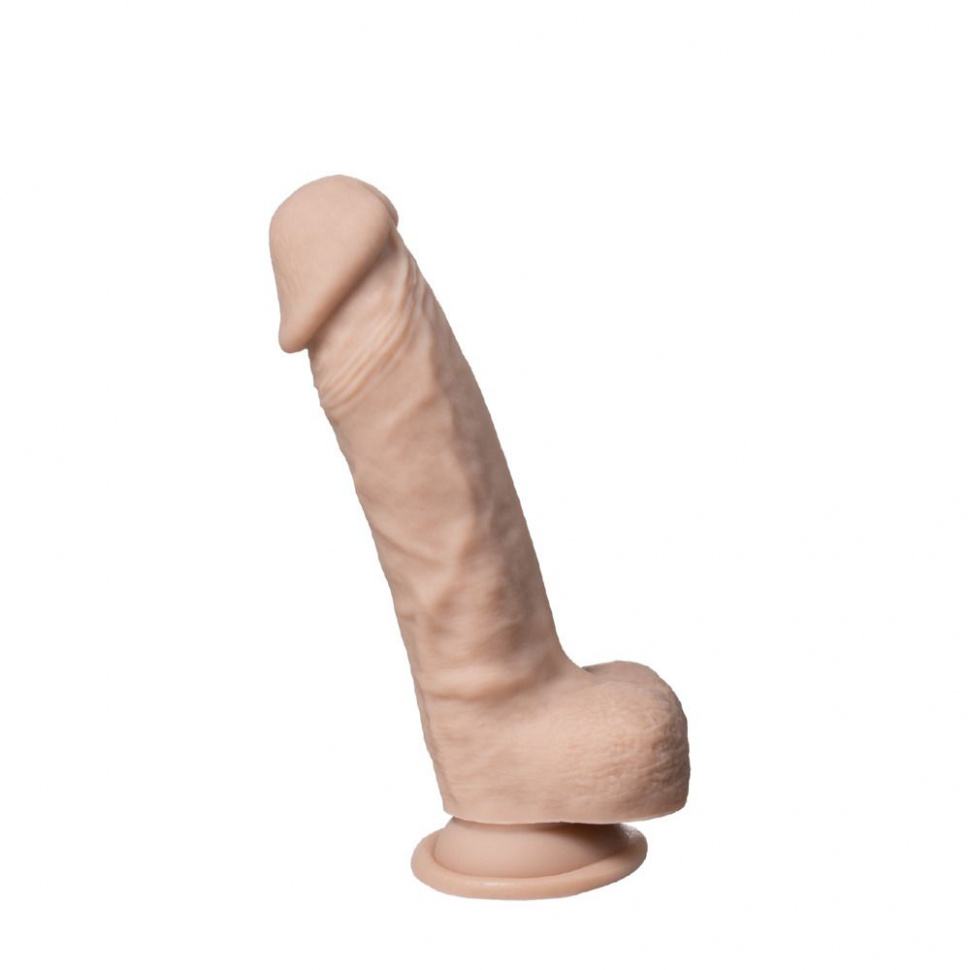 Телесный фаллоимитатор на присоске Real Skin Model 1 - 17,8 см.
