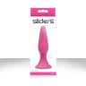 Розовая анальная пробка Sliders Silicone Anal Plugs Medium на присоске - 12,45 см.