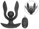 Черная расширяющаяся анальная пробка с вибрацией RC Inflatable Expander Plug with Vibration