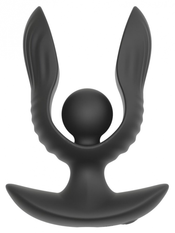 Черная расширяющаяся анальная пробка с вибрацией RC Inflatable Expander Plug with Vibration