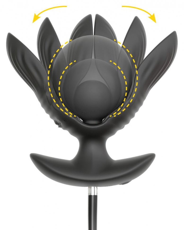 Черная расширяющаяся анальная пробка с вибрацией RC Inflatable Expander Plug with Vibration