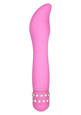Розовый вибратор DIAMOND DAZZLER - 19 см.