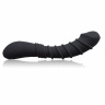 Черный вибромассажер Appetency Wild Ribbed Vibe - 21,5 см.