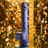 Фиолетовый вибратор на присоске с поступательными движениями Pleasure Rider - 22,2 см.
