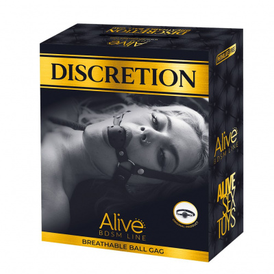Красный кляп-шар Discretion на регулируемых ремешках