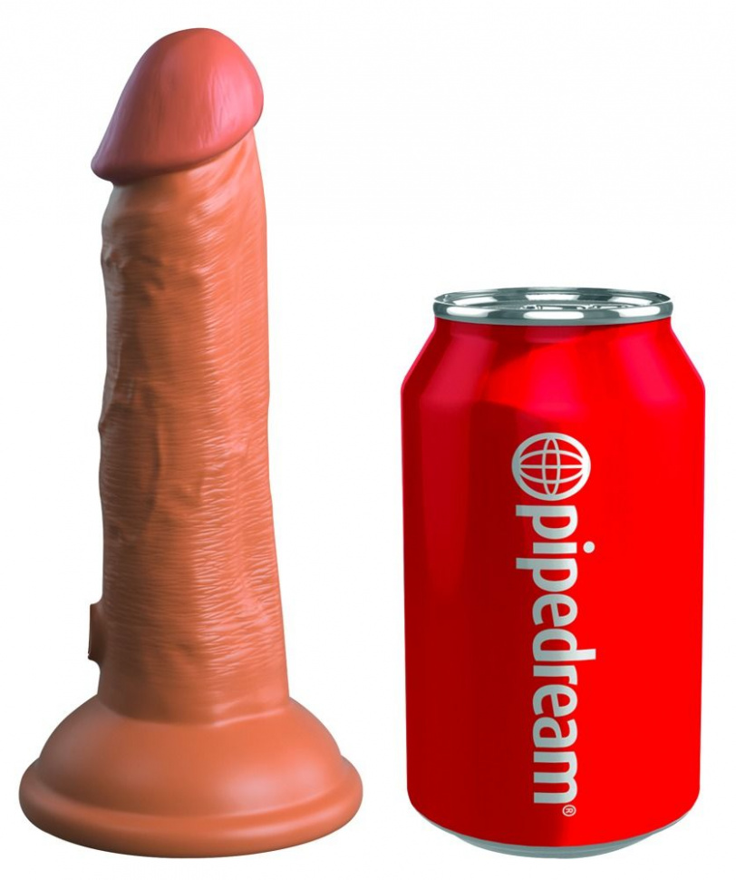 Фаллоимитатор цвета карамели 6 Vibrating Silicone Dual Density Cock - 17,8 см.