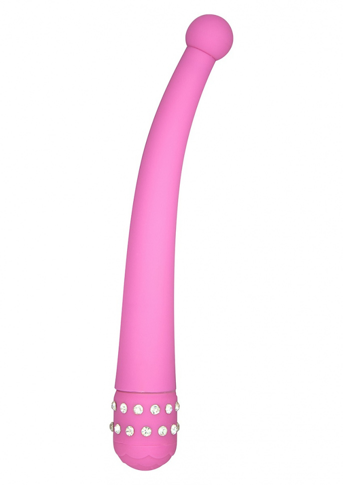 Розовый вибратор DIAMOND INTENSE PROBE - 21,5 см.