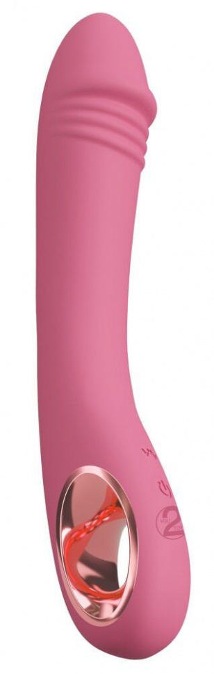 Розовый тонкий вибратор для точки G Slim G-Spot Rose - 21,4 см.