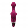 Бордовый вибромассажёр с клиторальной бабочкой LOTUS FLUTTER BERRY - 15,8 см.
