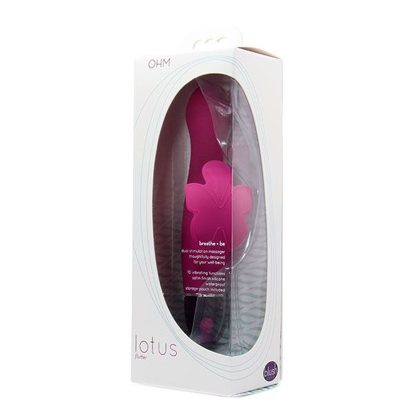 Бордовый вибромассажёр с клиторальной бабочкой LOTUS FLUTTER BERRY - 15,8 см.