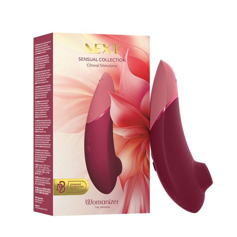 Бордовый бесконтактный клиторальный стимулятор Womanizer Next