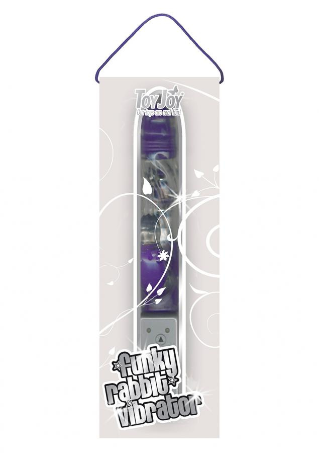 Фиолетовый Hi-tech вибратор Funky Rabbit Dark Purple - 22 см.