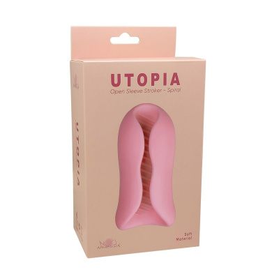 Розовый мастурбатор открытого типа Utopia Spiral