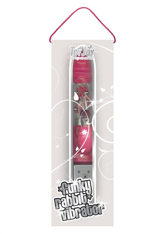 Розовый Hi-tech вибратор Funky Rabbit Pink - 22 см.