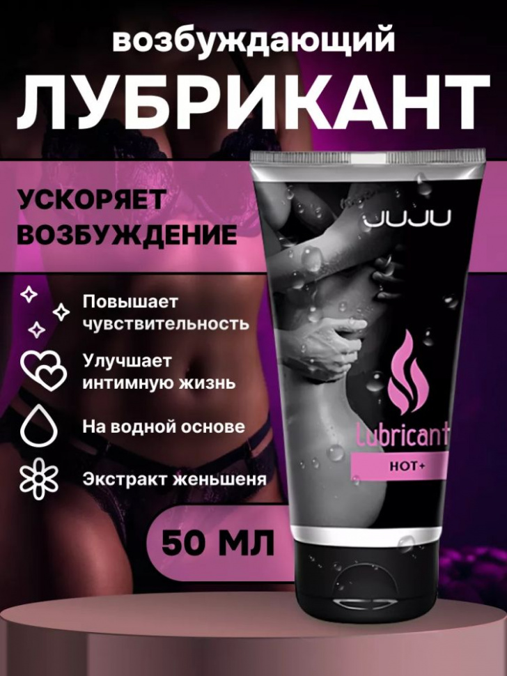 Возбуждающий лубрикант на водной основе JUJU HOT+ - 50 мл.