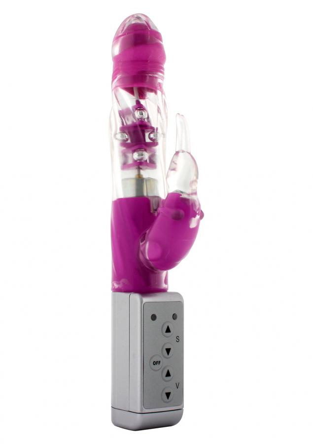 Лиловый Hi-tech вибратор Funky Rabbit Violet - 22 см.
