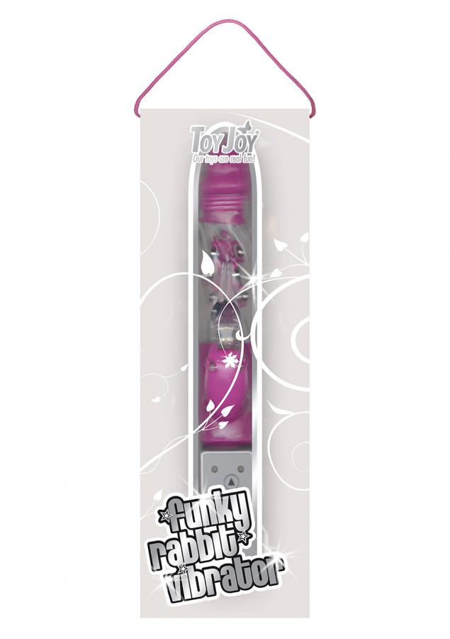 Лиловый Hi-tech вибратор Funky Rabbit Violet - 22 см.