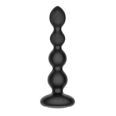 Черная анальная виброёлочка Nexus Tornado Beaded Probe Large с функцией вращения