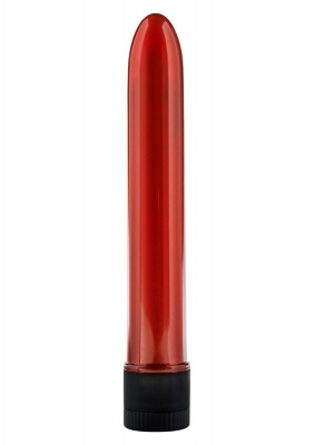 Красный вибратор RETRO ULTRA SLIMLINE - 17 см.