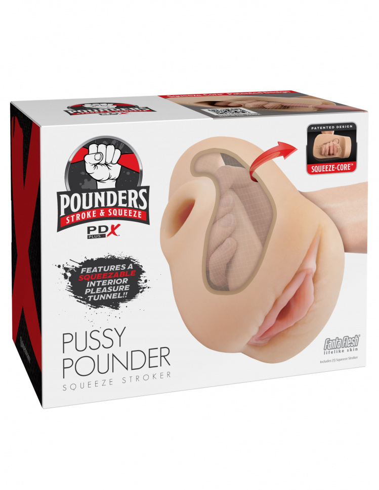 Телесный мастурбатор-вагина Pussy Pounder Squeeze Stroker