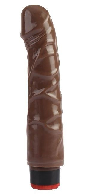Коричневый вибратор-реалистик 8 Vibrating Dildo - 21 см.