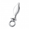 Металлический плаг с кольцом Stainless Steel Metal Tapered Butt Plug With Loop Hardware - 10 см.