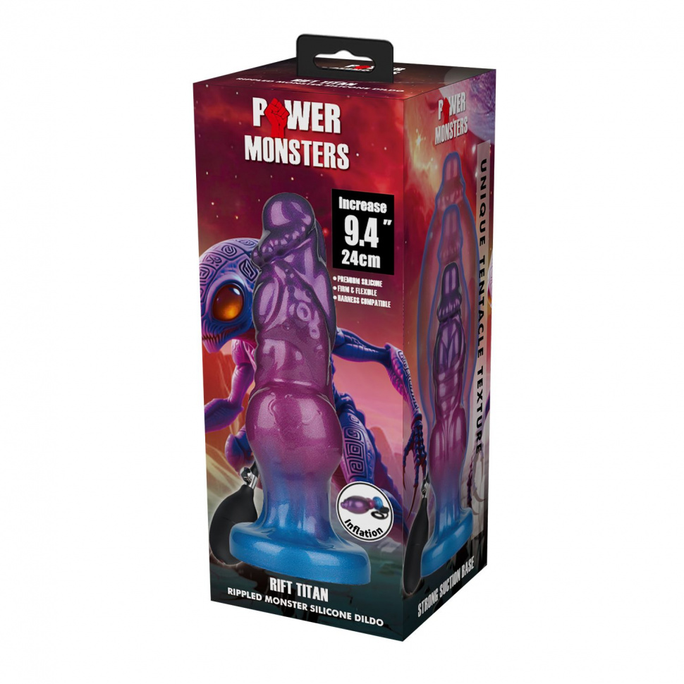 Фаллоимитатор с функцией расширения Rift Titan - 23 см.