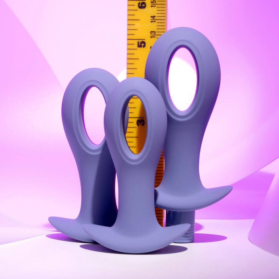 Набор из 3 анальных пробок с вибропулей Hole Punch Plug Set