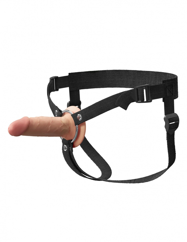 Телесный пустотелый фаллопротез 5’’ Hollow Silicone Strap-On - 14 см.