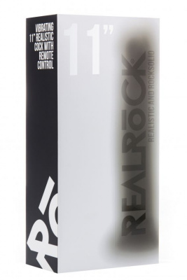 Чёрный вибратор-реалистик Vibrating Realistic Cock 11  - 27,5 см.