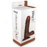 Коричневый фаллоимитатор REALISTIC DILDO REAL RAPTURE на подошве-присоске - 20,5 см.