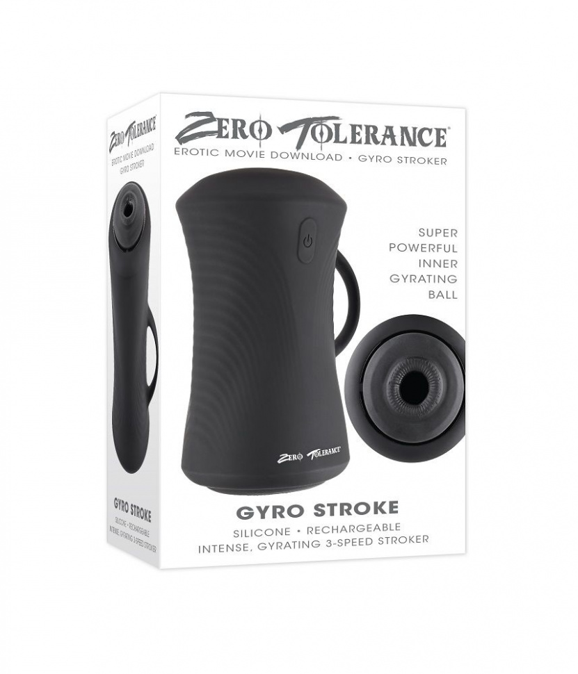Черный вибромастурбатор с гироскопом Gyro Stroke