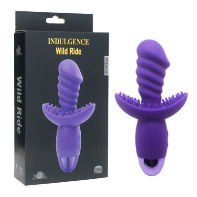 Фиолетовый вибратор INDULGENCE Rechargeable Wild Ride - 16,5 см.