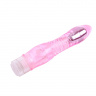 Розовый вибратор Glitters Dual Probe - 22,2 см.
