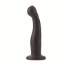 Чёрный фаллоимитатор для страпона Silicone Love Rider G-Kiss Probes - 16 см.