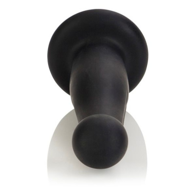 Чёрный фаллоимитатор для страпона Silicone Love Rider G-Kiss Probes - 16 см.